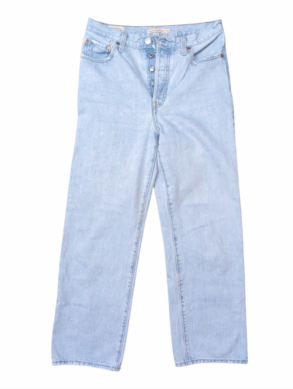 Levi's BIG E Ribcage Straight Ankle Jeans Size 28 Premium Button Fly High Waist